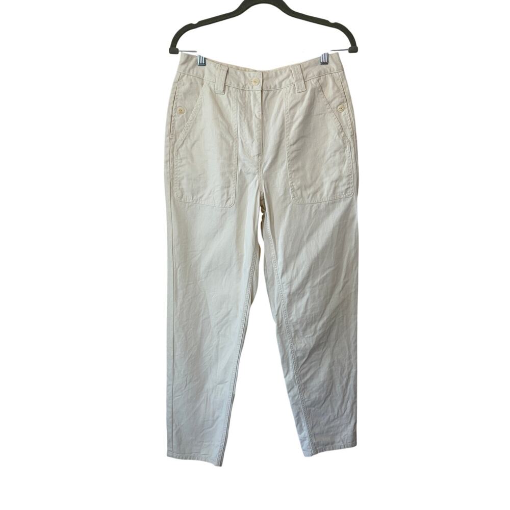 NWOT Poetry women's hemp cotton pants US 6 cream pockets straight leg